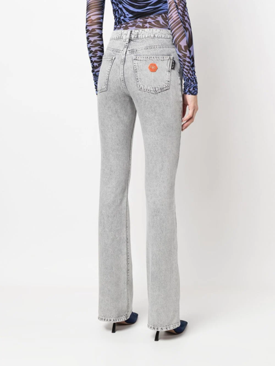 Philipp Plein Flared Denim Jeans In Grey