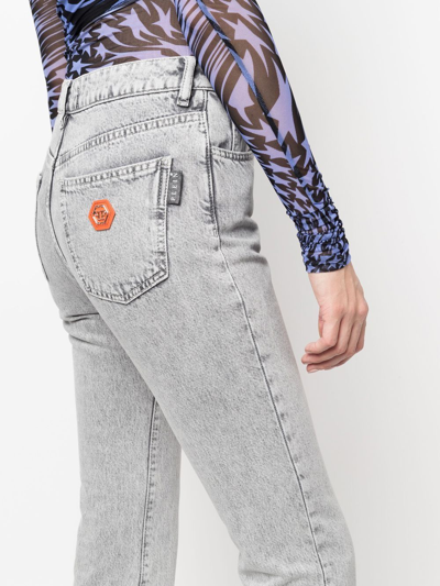 Philipp Plein Flared Denim Jeans In Grey