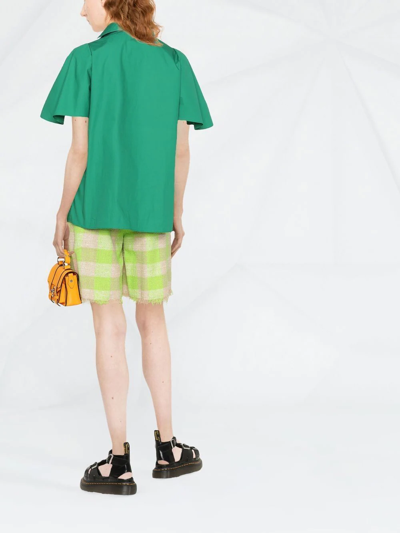 Shop Karl Lagerfeld Neck-bow Poplin Shirt In Green