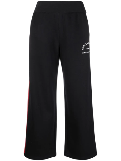 Shop Karl Lagerfeld Jersey Cropped-leg Culottes In Black