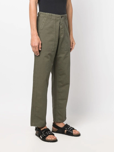 Shop Fortela Cropped Cargo Trousers In Green