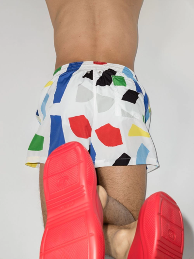 Shop Arrels Barcelona Patterned Swim Shorts In White