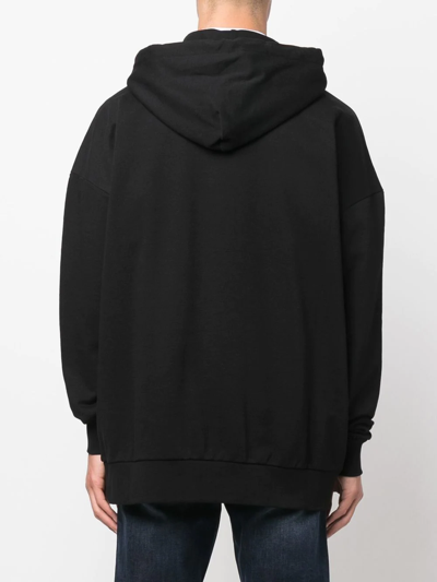 Shop Costume National Contemporary Graphic-print Pullover Hoodie In Black