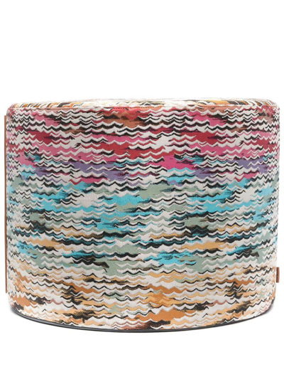 Missoni Striped Foot Stool In Blue