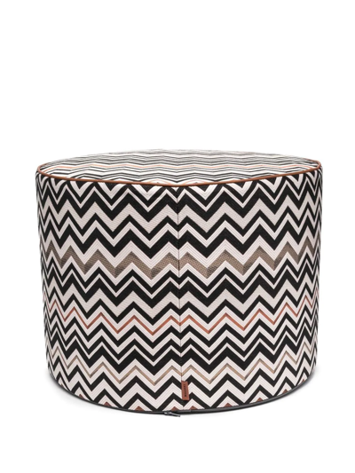 Missoni Belfast Zig-zag Pouf In Neutrals
