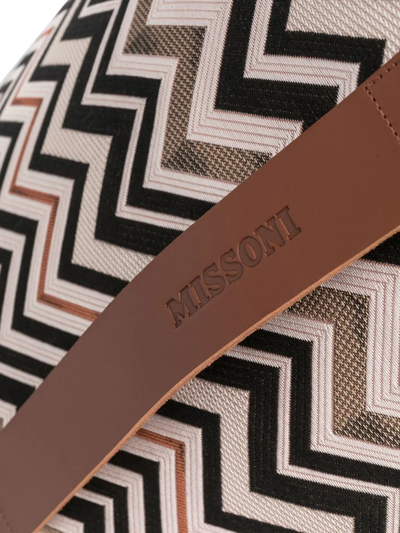 Missoni Belfast Zig-zag Pouf In Neutrals