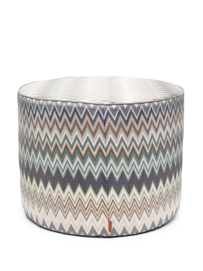 Missoni Stripe-pattern Foot Stool In Blue