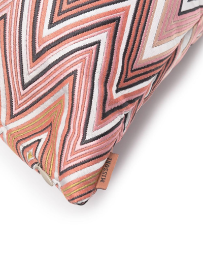 Shop Missoni Jarris Patterned Cushion In Pink