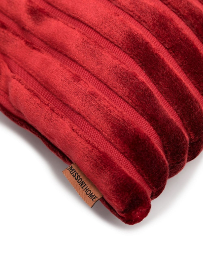 Missoni Ribbed Velvet Cushion In Red