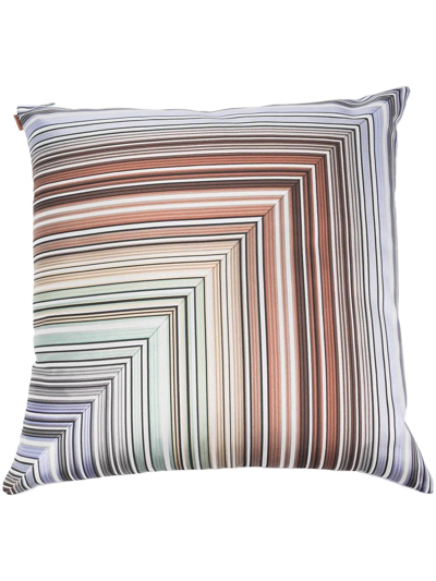 Shop Missoni Multi-stripe 60cmx60cm Cushion In Green