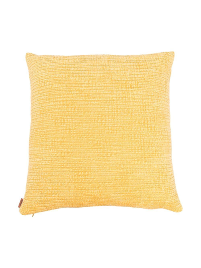 Shop Missoni Velvet Square-shape Cushion In Yellow