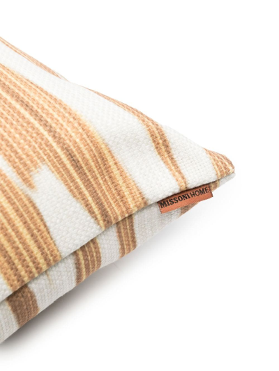 Missoni Striped Print Cushion In Neutrals