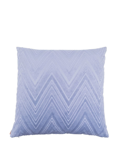Missoni Zig-zag Print Cushion In Blue
