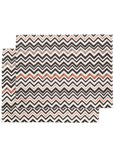 Shop Missoni Striped Table Cloth Set Of 2 In Black