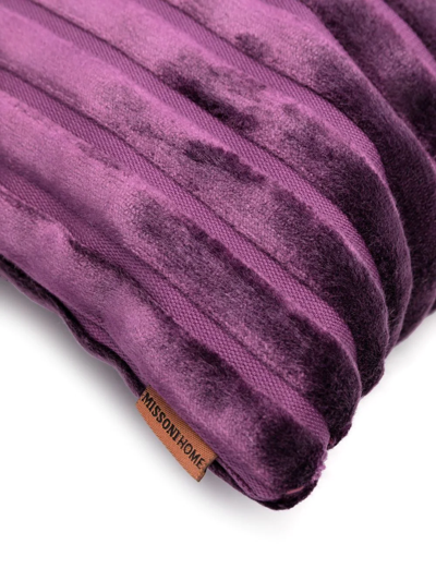 Missoni Velvet-effect Duck-feather Cushion In Purple