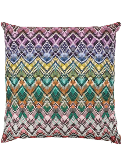 Missoni Decorative Abstract-pattern Cushion In Purple