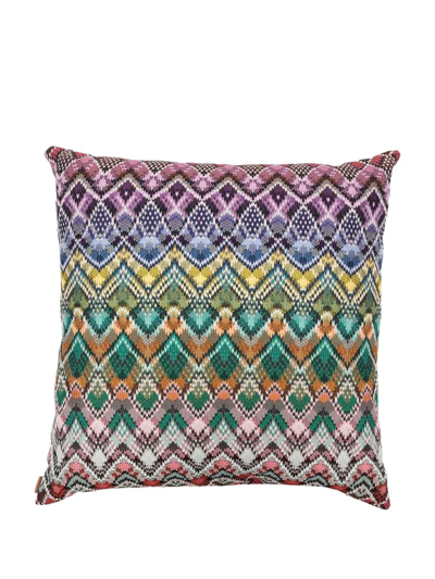 Missoni Decorative Abstract-pattern Cushion In Purple