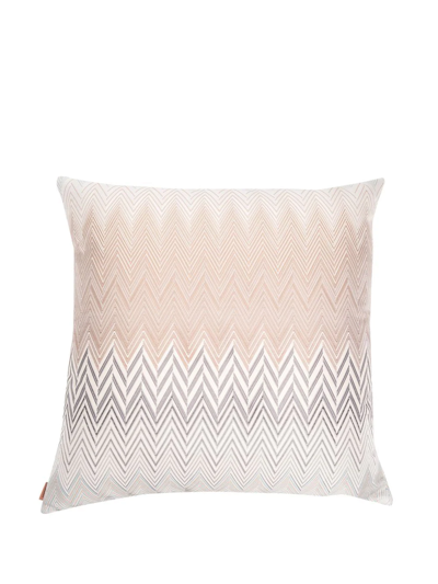 Missoni Zig-zag Embroidered Cushion In Neutrals