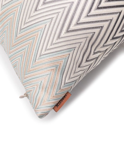 Missoni Zig-zag Embroidered Cushion In Neutrals