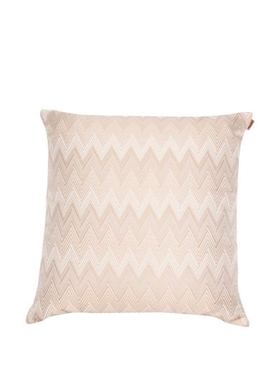 Missoni Zig-zag Embroidered Cushion In Neutrals