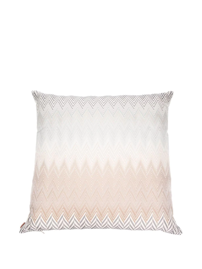 Missoni Zigzag-jacquard Down Cushion In Neutrals