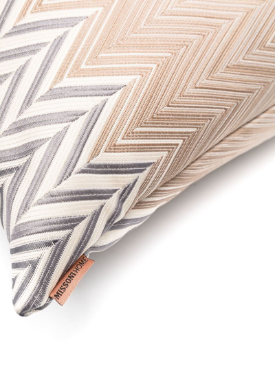 Missoni Zigzag-jacquard Down Cushion In Neutrals