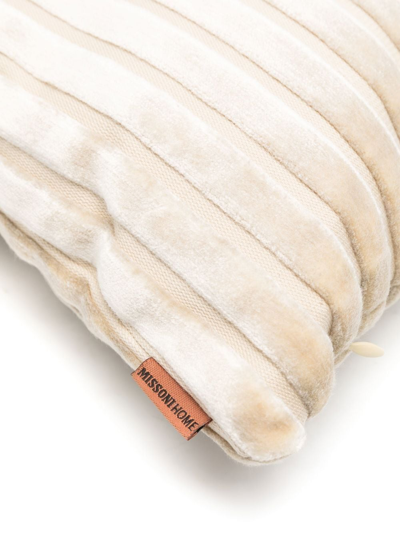Missoni Ribbed Velvet Cushion In Neutrals