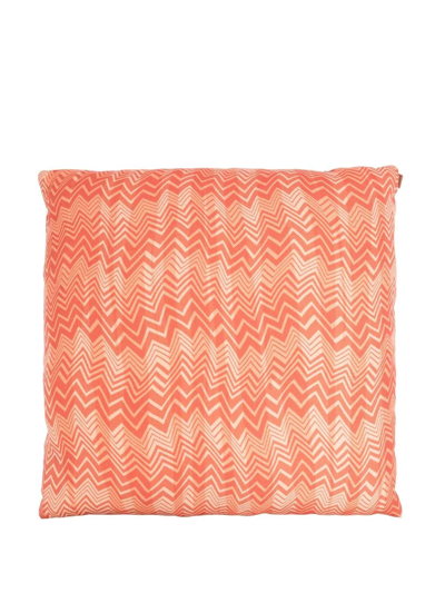 Missoni Belize Patterned-jacquard Cushion In Orange