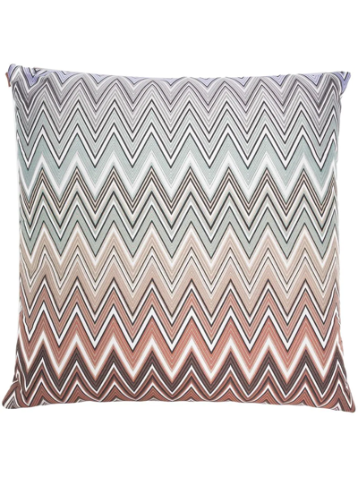 Shop Missoni Zig-zag Cushion In Green