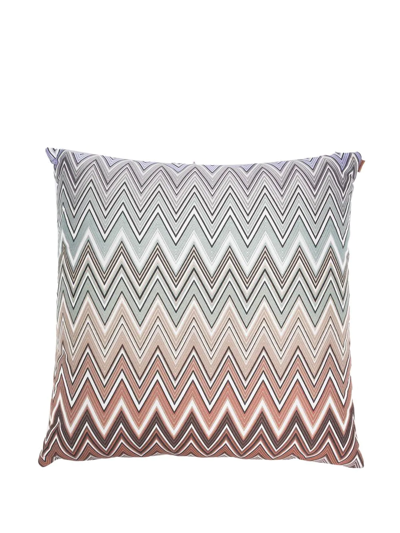 Shop Missoni Zig-zag Cushion In Green