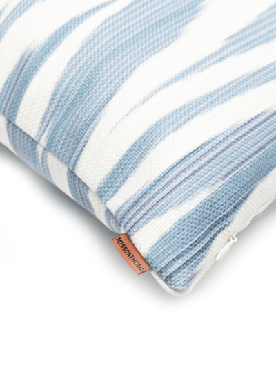 Shop Missoni Atacama Striped Cushion In Blue