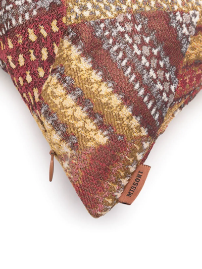 Missoni Geometric-jacquard Cushion In Red