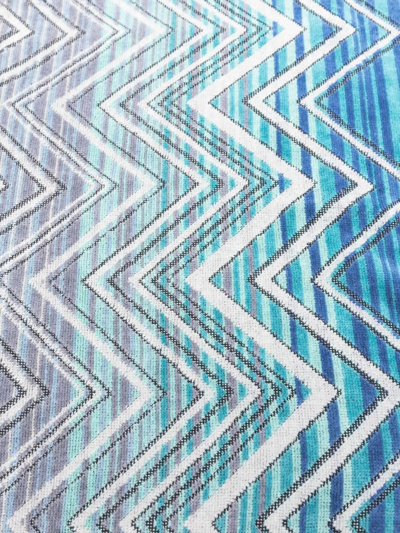 Missoni Zigzag-pattern Bath Towel In Blue