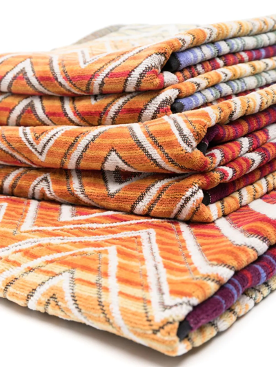 Missoni Zig-zag Print Towel Set In Orange