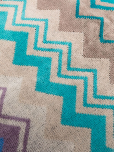 Missoni Zig-zag Print Bath Towel In Blue