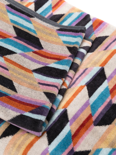 Missoni Zig-zag Pattern Bath Towel In Blue
