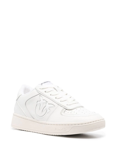 Shop Pinko Lovebirds Logo-patch Low-top Sneakers In White