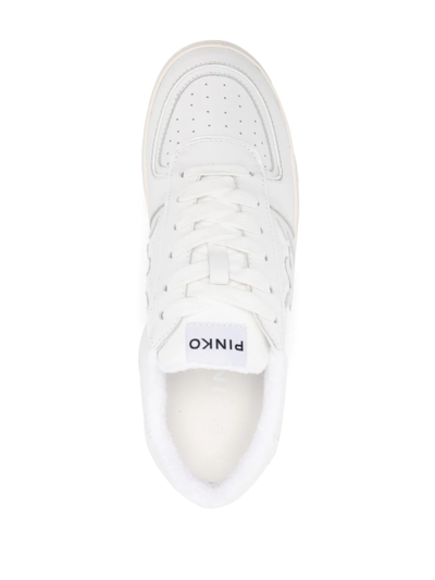 Shop Pinko Lovebirds Logo-patch Low-top Sneakers In White