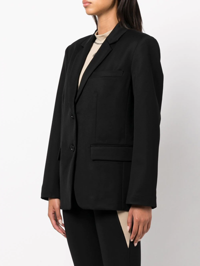 Shop Anine Bing Classic Single-breasted Wool Blazer In Black