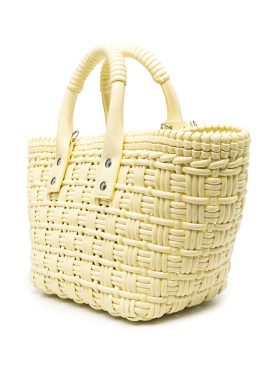 Shop Balenciaga Xs Bistro Basket Tote Bag In Gelb