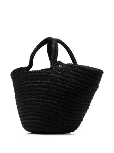 Shop Balenciaga Small Ibiza Woven Basket Bag In Schwarz