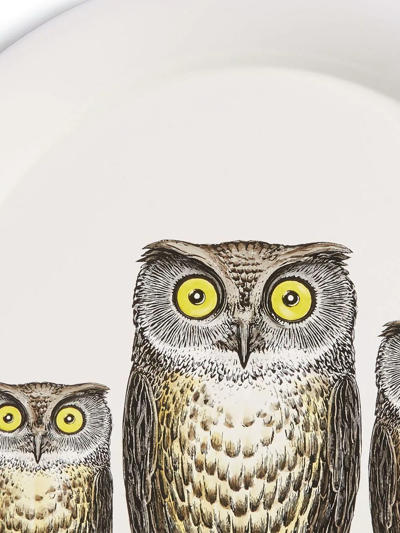Fornasetti Tray Civette In Weiss