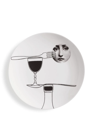 Shop Fornasetti Tema E Variazioni N.136 Wall Plate In Weiss