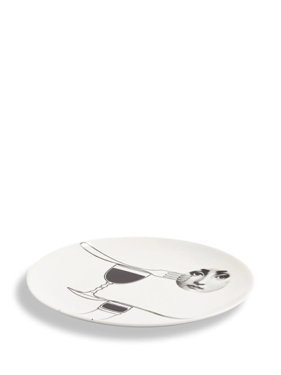 Shop Fornasetti Tema E Variazioni N.136 Wall Plate In Weiss