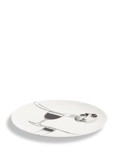 Fornasetti Tema E Variazioni N.136 Wall Plate In Weiss