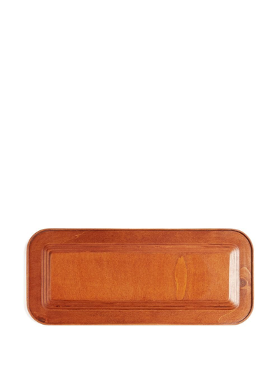 Fornasetti Champagne Wood Tray In Grün