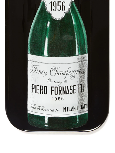 Fornasetti Champagne Wood Tray In Grün