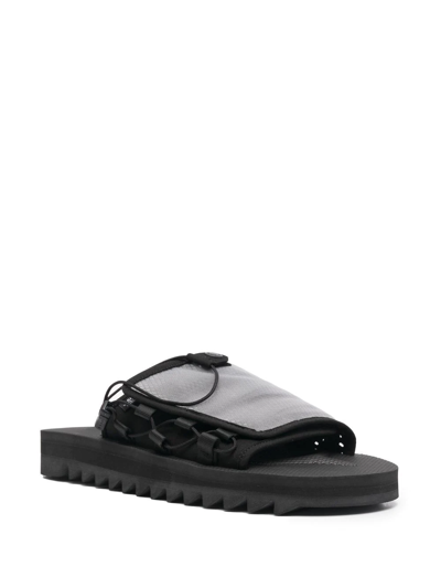 Shop Suicoke Side Lace-up Detail Sandals In Black