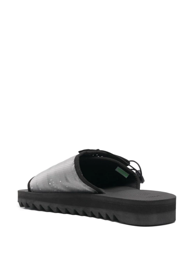 Shop Suicoke Side Lace-up Detail Sandals In Black