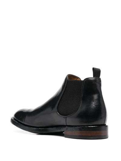Shop Officine Creative Elasticated-panel Leather Boots In Black